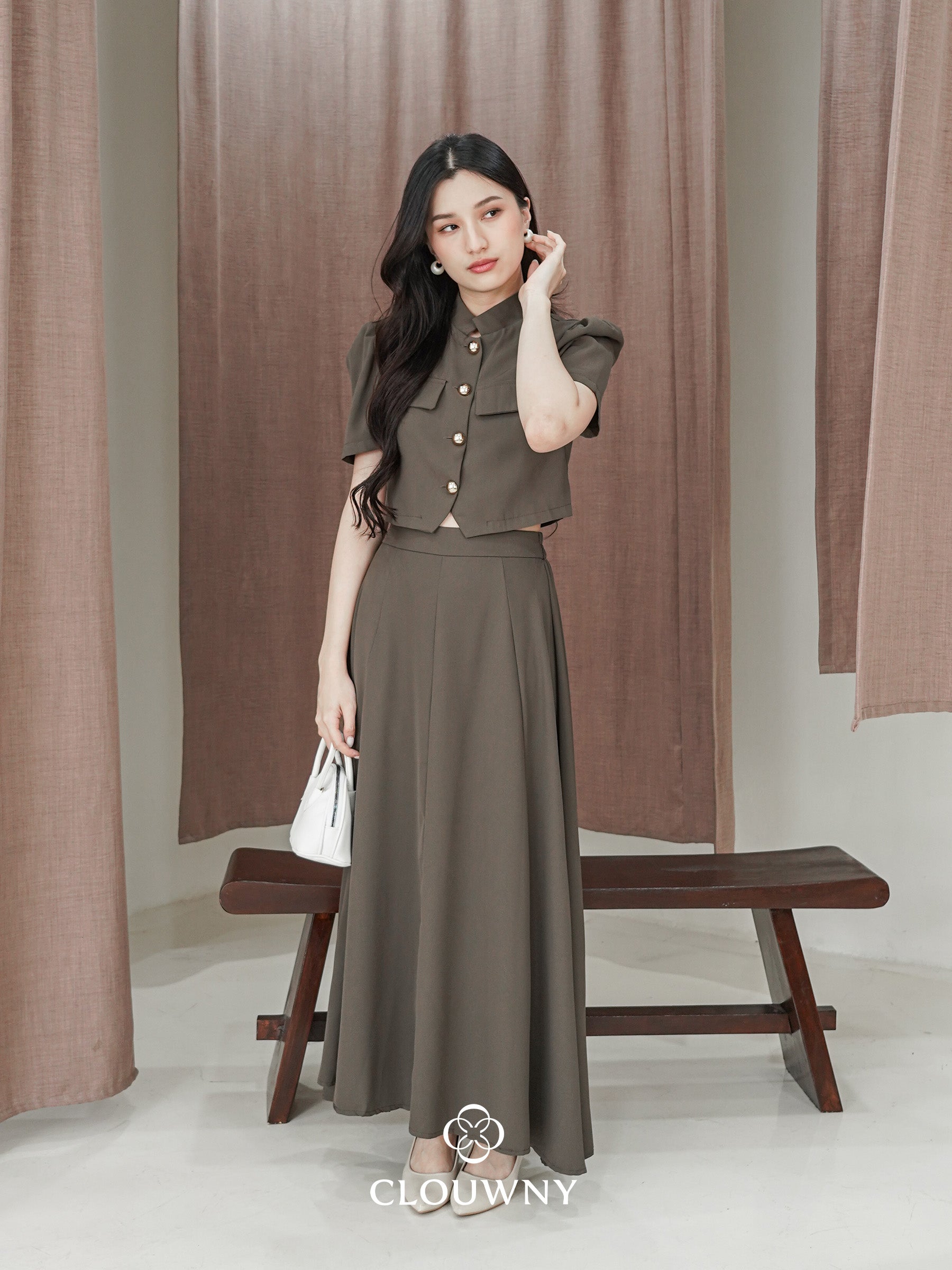 Damas Button Set - Coffee